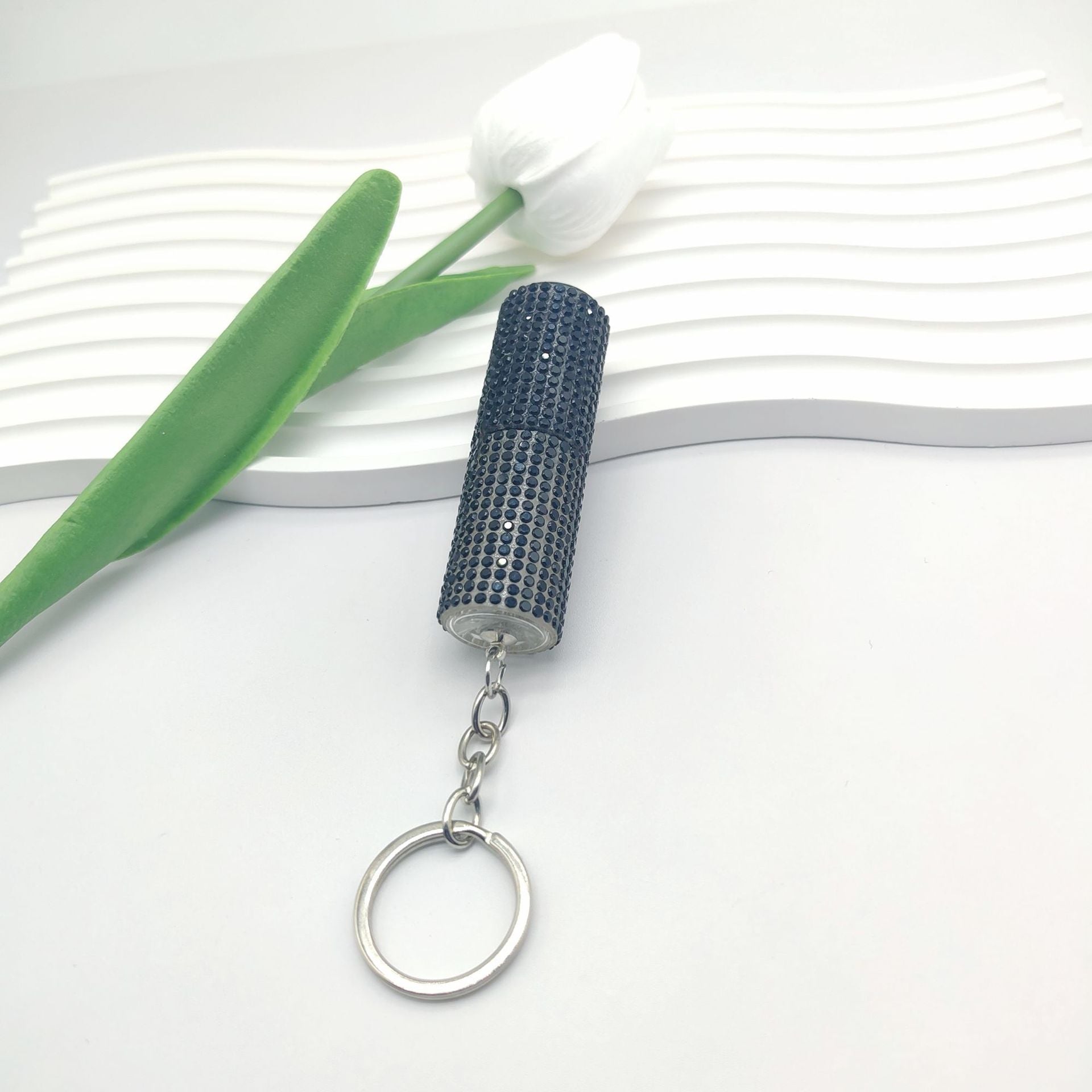 Wholesale Fashion Mini 5ml Diamond Split Perfum Bottle Keychain